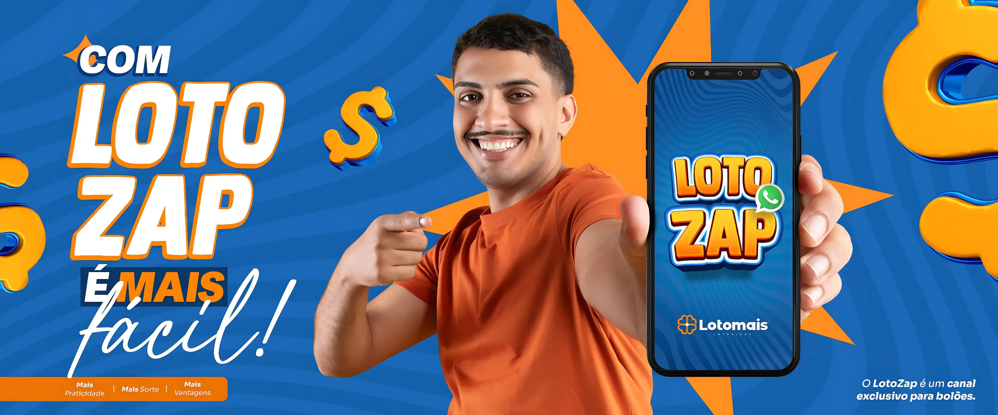 Banner promocional das Loterias Lotomais com informações sobre jogos e prêmios